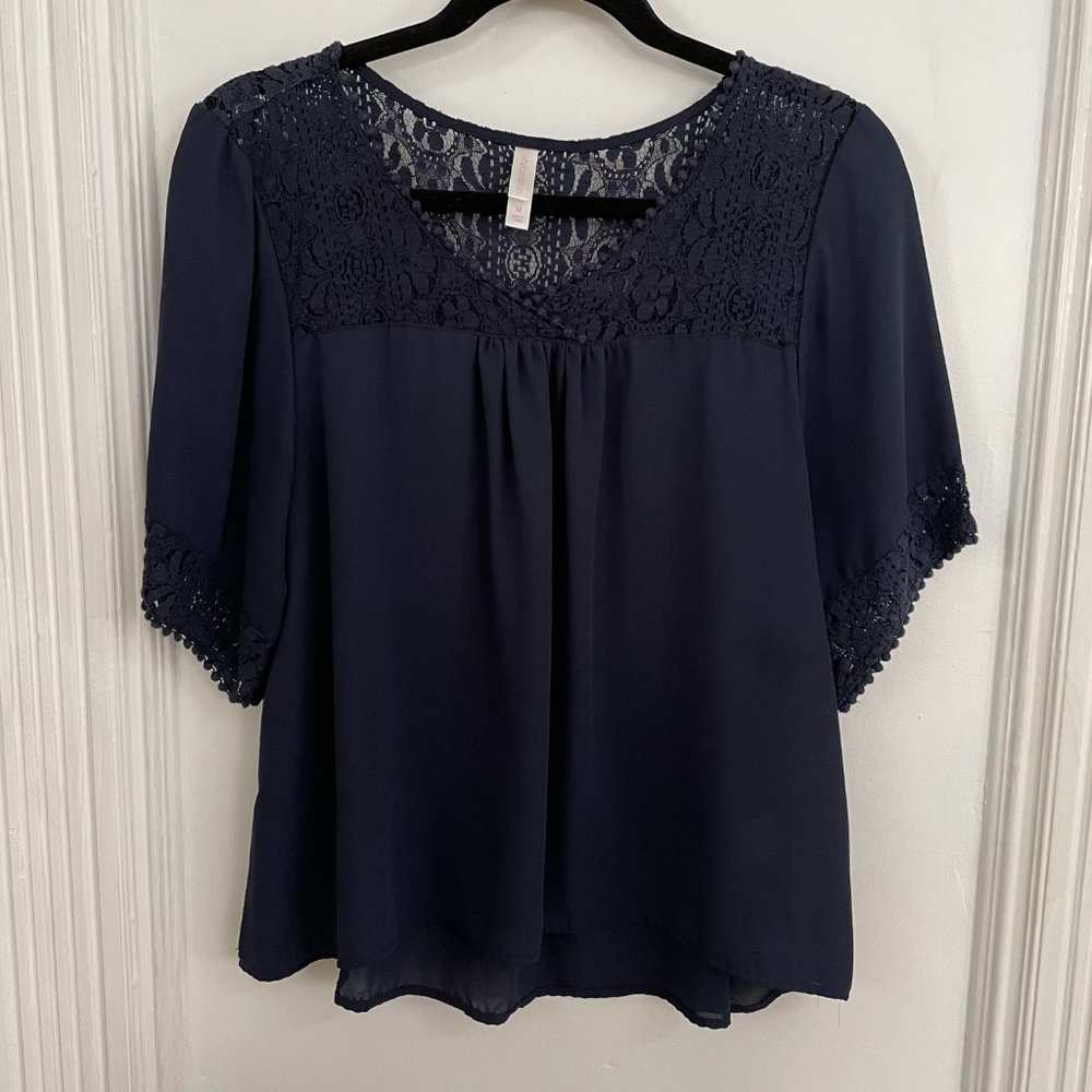 Floral Lace Chiffon Top